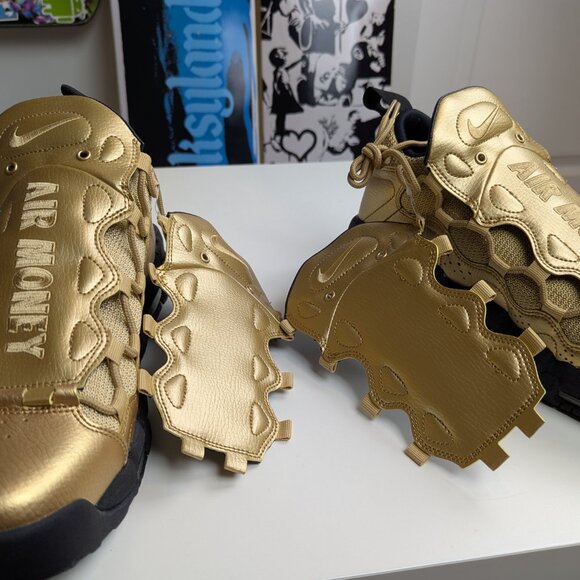 Nike Air More Money "Metallic Gold Black" Size US Men's 10 Shoes MAX UPTEMPO - Picture 3 of 6